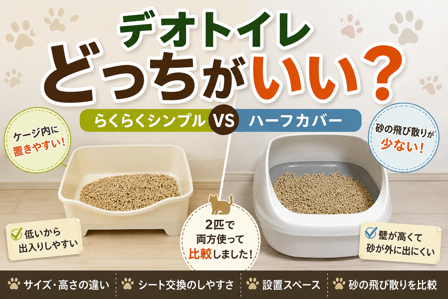 デオトイレらくらくシンプルとハーフカバーを比較したアイキャッチ画像